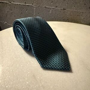 Joseph Abboud Turquoise Grid Pattern Men's Tie